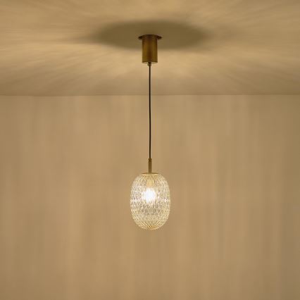 Підвісна люстра CANDY 1xE14/25W/230V прозорий діаметр 15 см