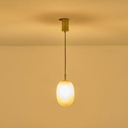 Підвісна люстра CANDY 1xE14/25W/230V коричневий діаметр 15 см