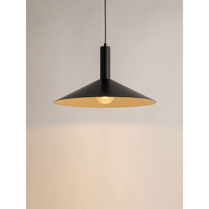 Підвісна люстра CAPRI 1xE27/15W/230V діаметр 50 см чорний/золотий