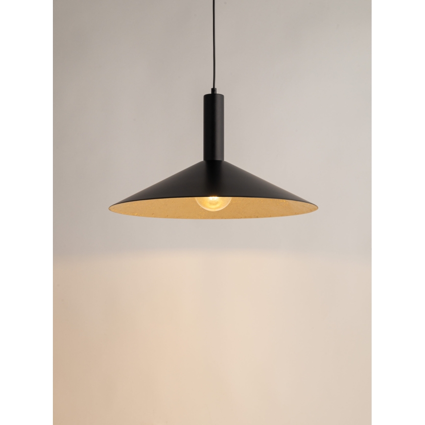 Підвісна люстра CAPRI 1xE27/15W/230V діаметр 50 см чорний/золотий