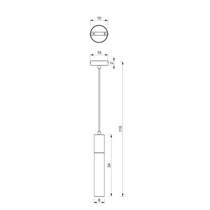 Підвісна люстра CASSA 1xGU10/8W/230V чорний/золотий
