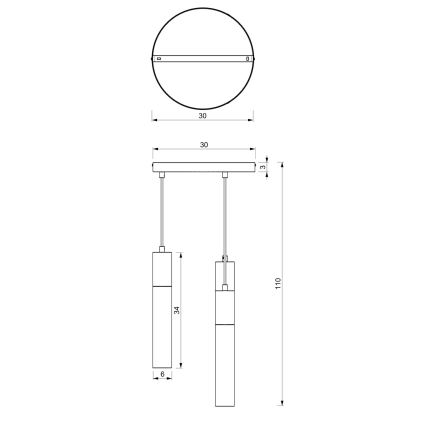 Підвісна люстра CASSA 3xGU10/8W/230V білий