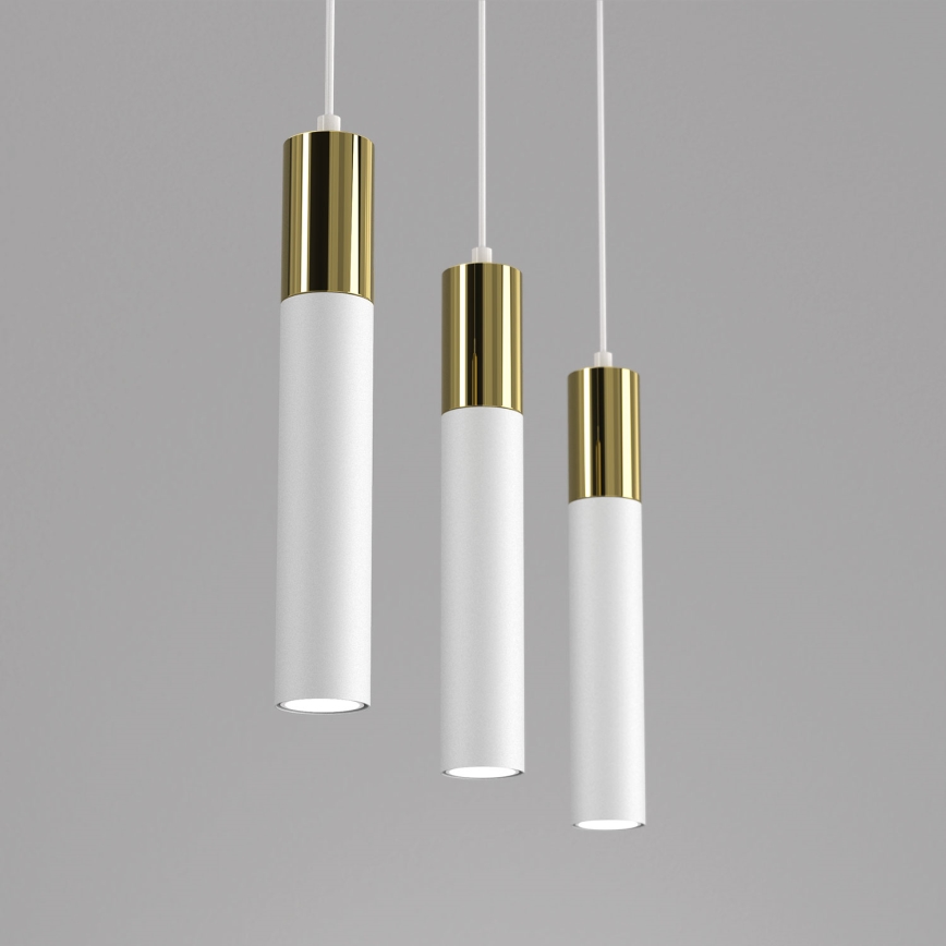 Підвісна люстра CASSA 3xGU10/8W/230V білий/золотий