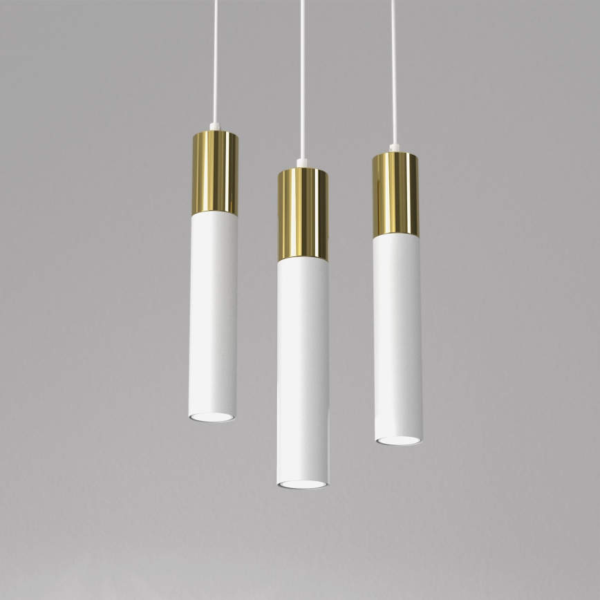 Підвісна люстра CASSA 3xGU10/8W/230V білий/золотий