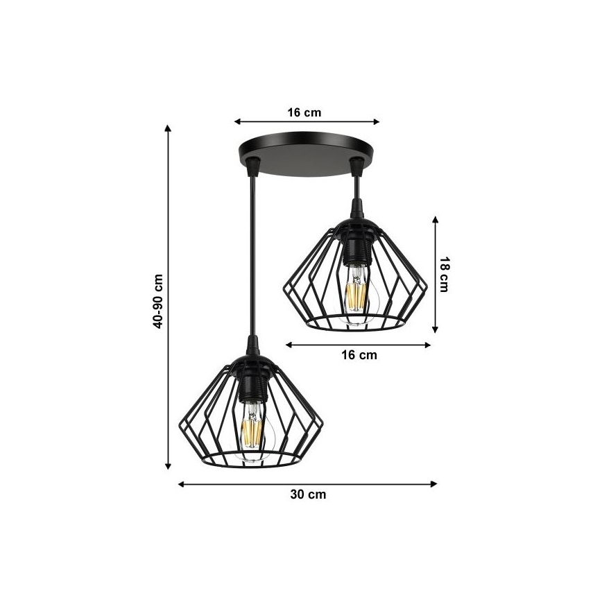 Підвісна люстра CEED 2xE27/60W/230V
