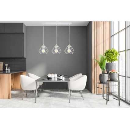 Підвісна люстра CEED 3xE27/60W/230V сірий