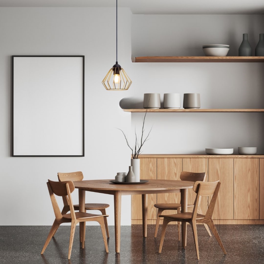 Підвісна люстра CEED GOLD 1xE27/60W/230V діаметр 17,5 см чорний/золотий