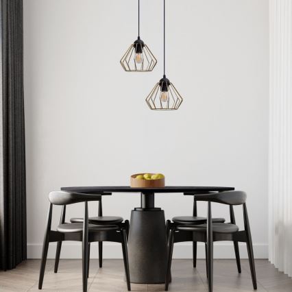 Підвісна люстра CEED GOLD 2xE27/60W/230V діаметр 28 см чорний/золотий