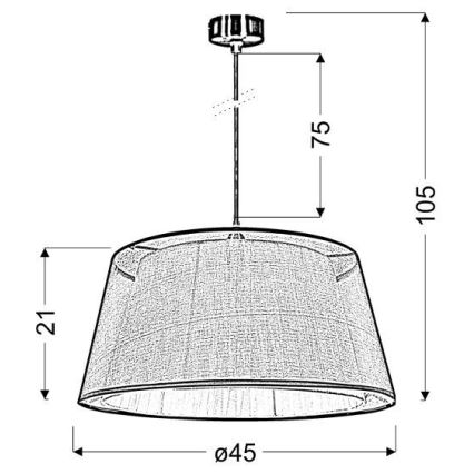 Підвісна люстра CHARLIE 1xE27/60W/230V бежевий