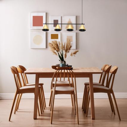 Підвісна люстра CONE 4xGU10/10W/230V золотий/чорний