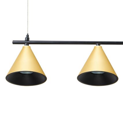 Підвісна люстра CONE 4xGU10/10W/230V золотий/чорний