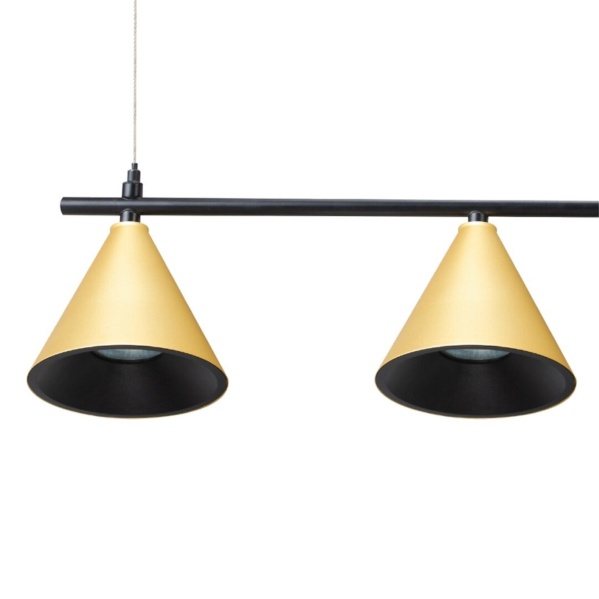 Підвісна люстра CONE 4xGU10/10W/230V золотий/чорний