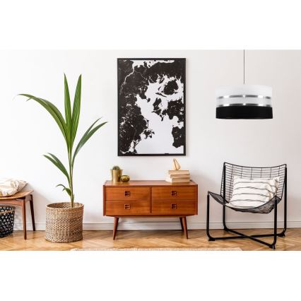 Підвісна люстра CORAL 1xE27/60W/230V чорно-білий