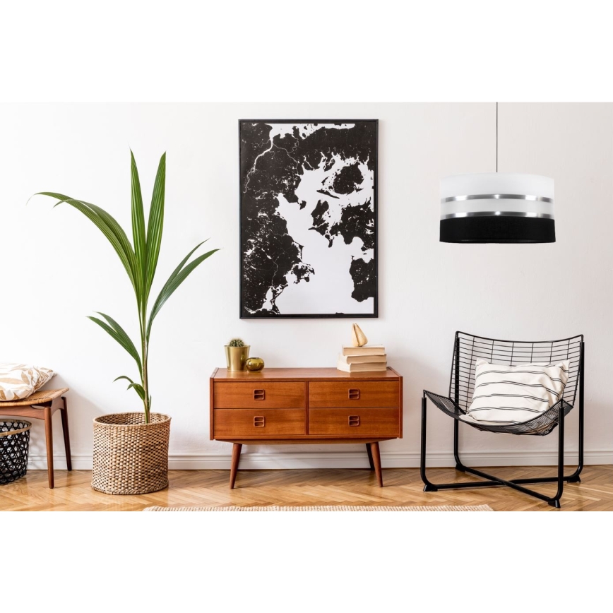 Підвісна люстра CORAL 1xE27/60W/230V чорно-білий