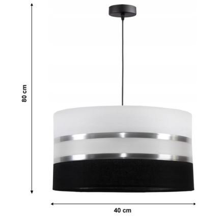 Підвісна люстра CORAL 1xE27/60W/230V чорно-білий