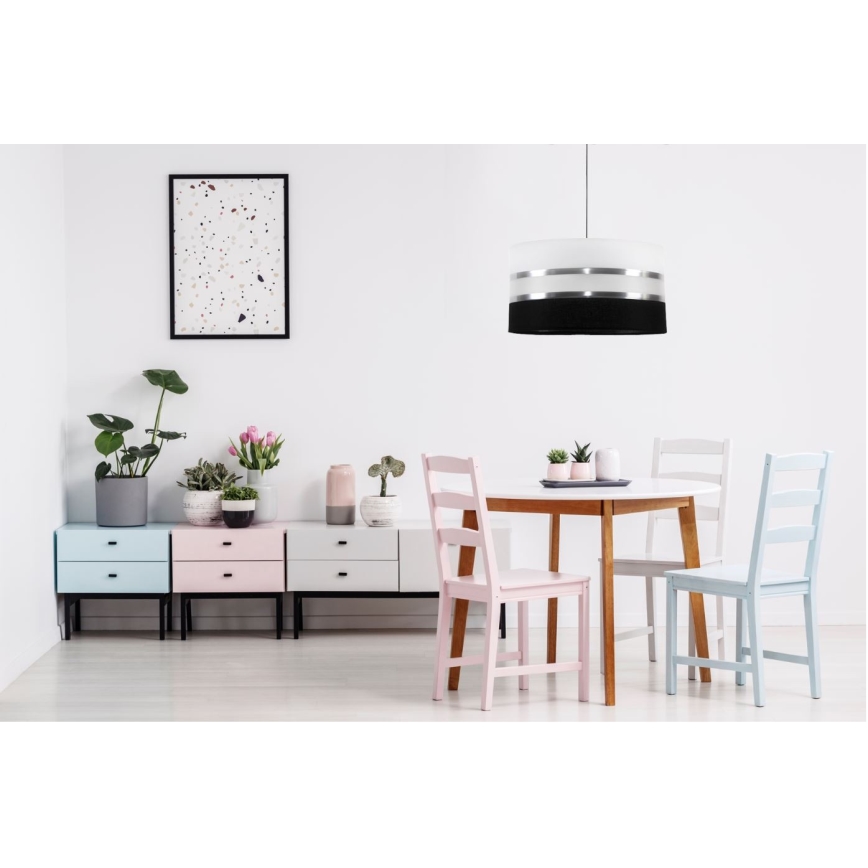 Підвісна люстра CORAL 1xE27/60W/230V чорно-білий