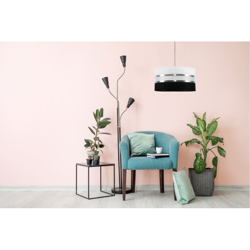 Підвісна люстра CORAL 1xE27/60W/230V чорно-білий