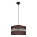 Підвісна люстра CORAL 1xE27/60W/230V діаметр 40 см коричневий