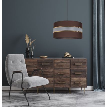 Підвісна люстра CORAL 1xE27/60W/230V діаметр 40 см коричневий