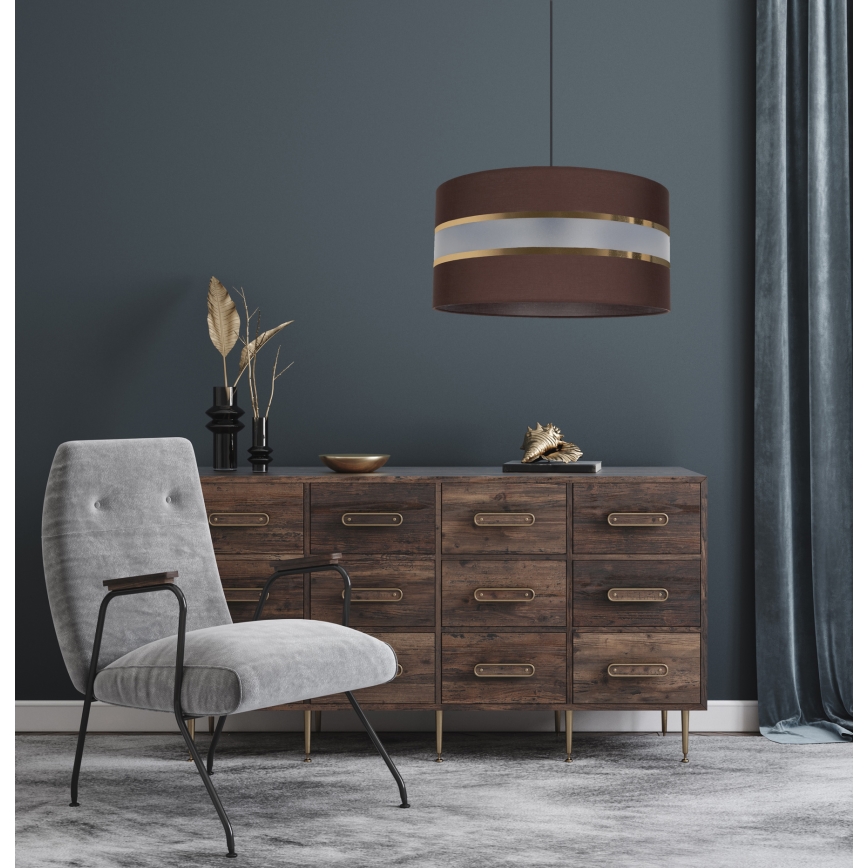 Підвісна люстра CORAL 1xE27/60W/230V діаметр 40 см коричневий