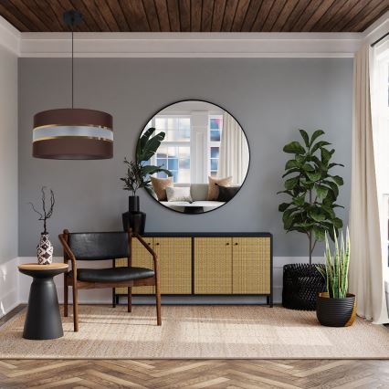 Підвісна люстра CORAL 1xE27/60W/230V діаметр 40 см коричневий