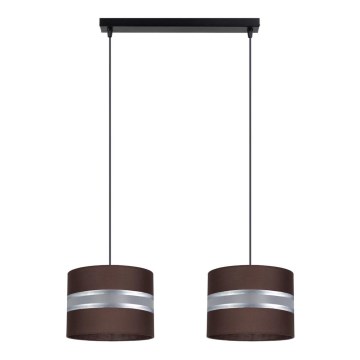 Підвісна люстра CORAL 2xE27/60W/230V коричневий