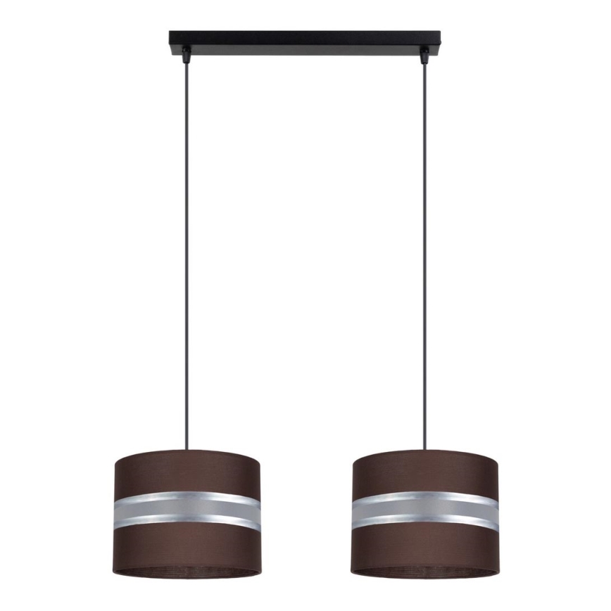 Підвісна люстра CORAL 2xE27/60W/230V коричневий