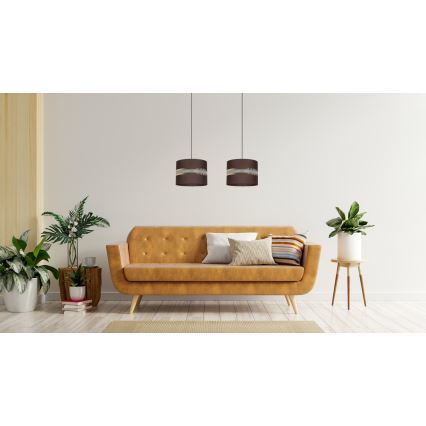 Підвісна люстра CORAL 2xE27/60W/230V коричневий