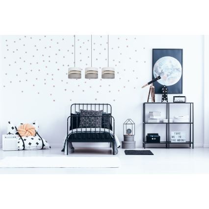 Підвісна люстра CORAL 3xE27/60W/230V білий/сірий