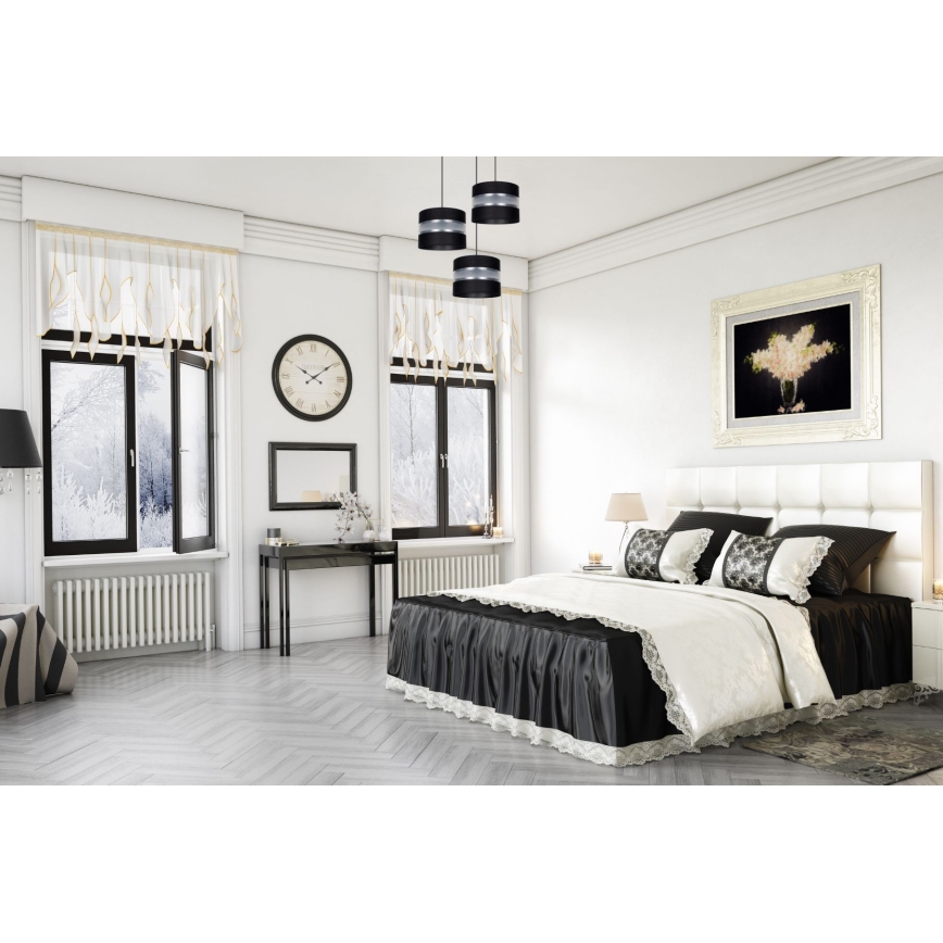 Підвісна люстра CORAL 3xE27/60W/230V чорний/матовий хром діаметр 45 см