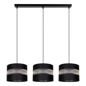 Підвісна люстра CORAL 3xE27/60W/230V чорний
