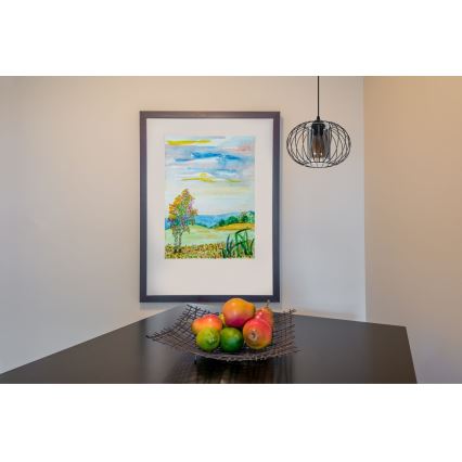 Підвісна люстра CORRINI 1xE27/60W/230V діаметр 25 см чорний/сірий