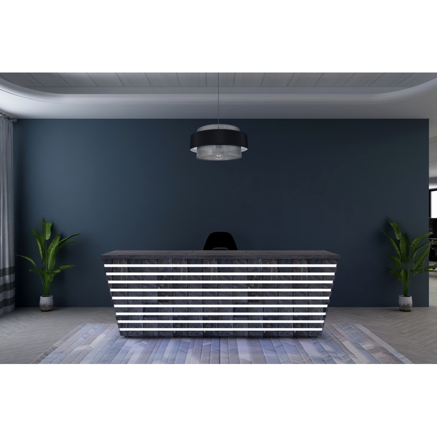 Підвісна люстра CORSA 1xE27/60W/230V чорний/сірий