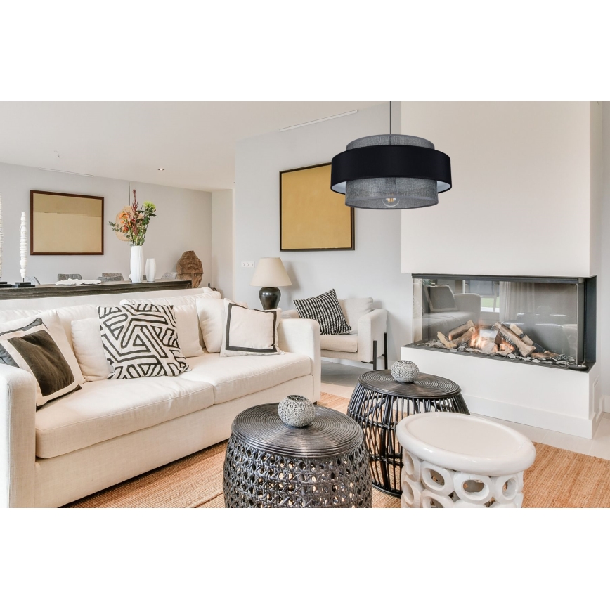 Підвісна люстра CORSA 1xE27/60W/230V чорний/сірий