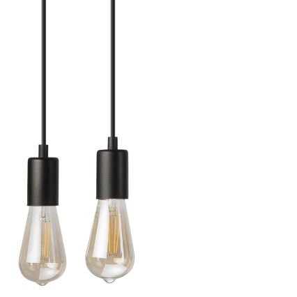 Підвісна люстра CORTINA 4xE27/15W/230V чорний/дуб