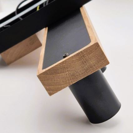 Підвісна люстра CORTINA 4xE27/15W/230V чорний/дуб