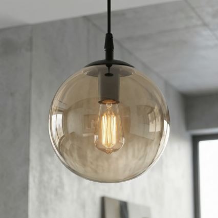 Підвісна люстра COSMO 1xE14/10W/230V діаметр 14 см чорний/бежевий