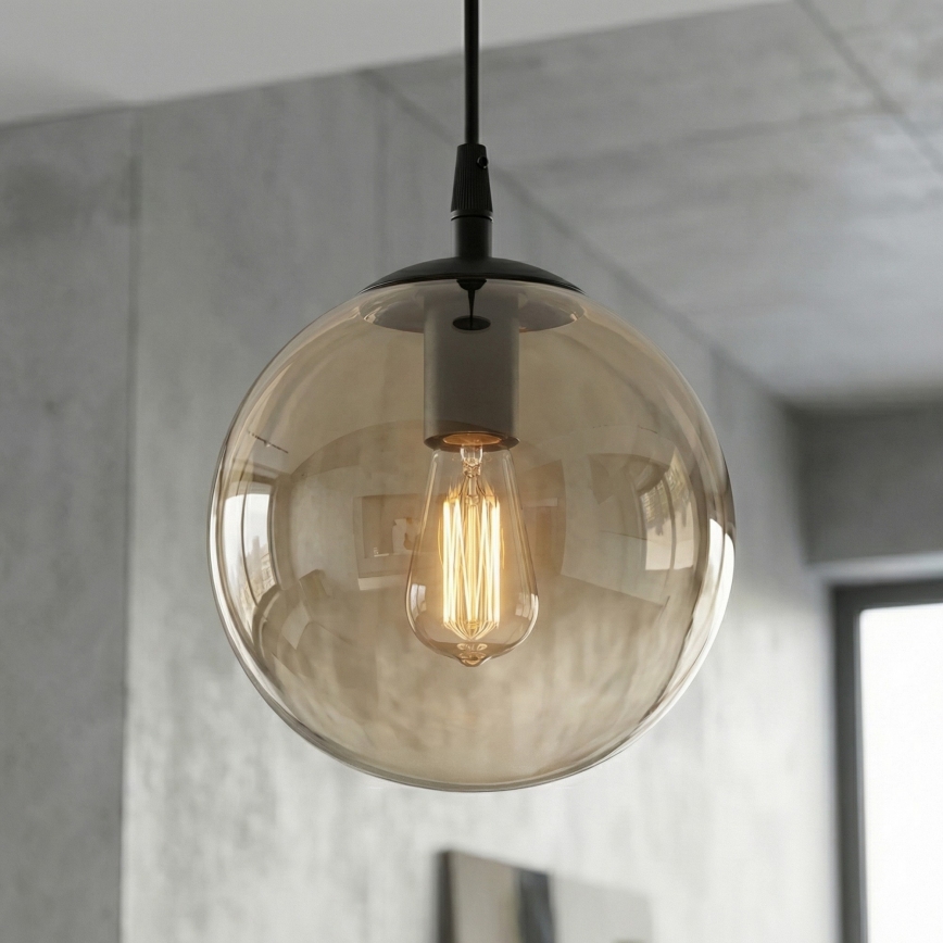 Підвісна люстра COSMO 1xE14/10W/230V діаметр 14 см чорний/бежевий