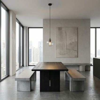 Підвісна люстра COSMO 1xE14/10W/230V діаметр 14 см чорний/прозорий