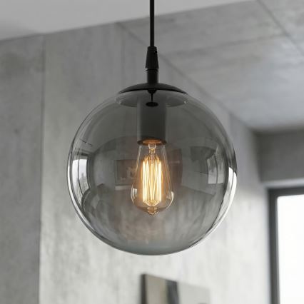 Підвісна люстра COSMO 1xE14/10W/230V діаметр 14 см чорний/сірий