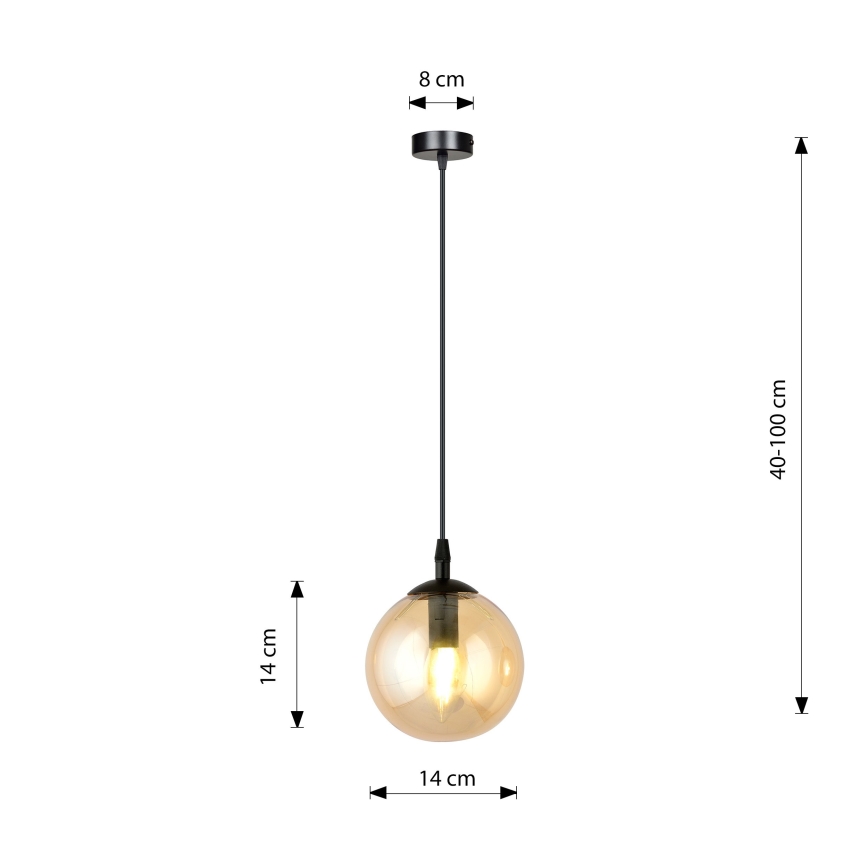 Підвісна люстра COSMO 1xE14/10W/230V діаметр 14 см чорний/бежевий