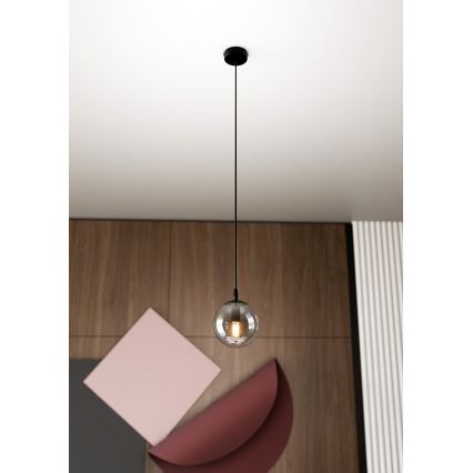 Підвісна люстра COSMO 1xE14/10W/230V діаметр 14 см чорний/сірий
