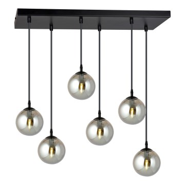 Підвісна люстра COSMO 6xE14/10W/230V чорний/сірий