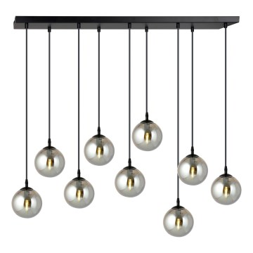 Підвісна люстра COSMO 9xE14/10W/230V чорний/сірий