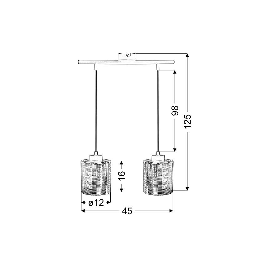 Підвісна люстра COX 2xE27/60W/230V золотий