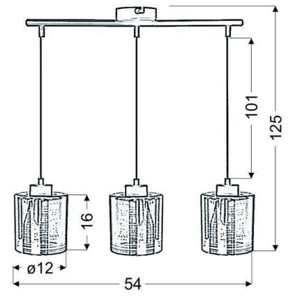 Підвісна люстра COX 3xE27/60W/230V