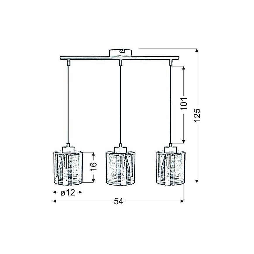 Підвісна люстра COX 3xE27/60W/230V