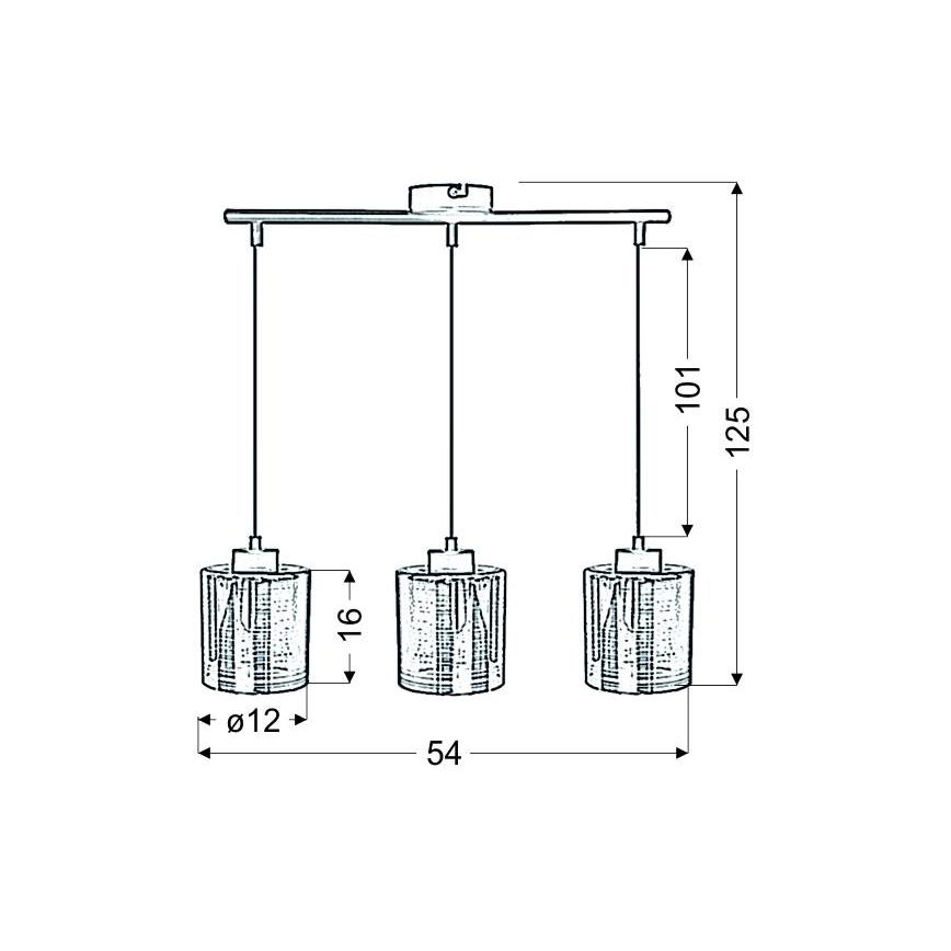 Підвісна люстра COX 3xE27/60W/230V золотий