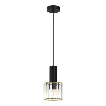Підвісна люстра CRISTAL 1xE27/60W/230V чорний