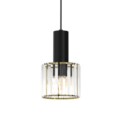 Підвісна люстра CRISTAL 1xE27/60W/230V чорний